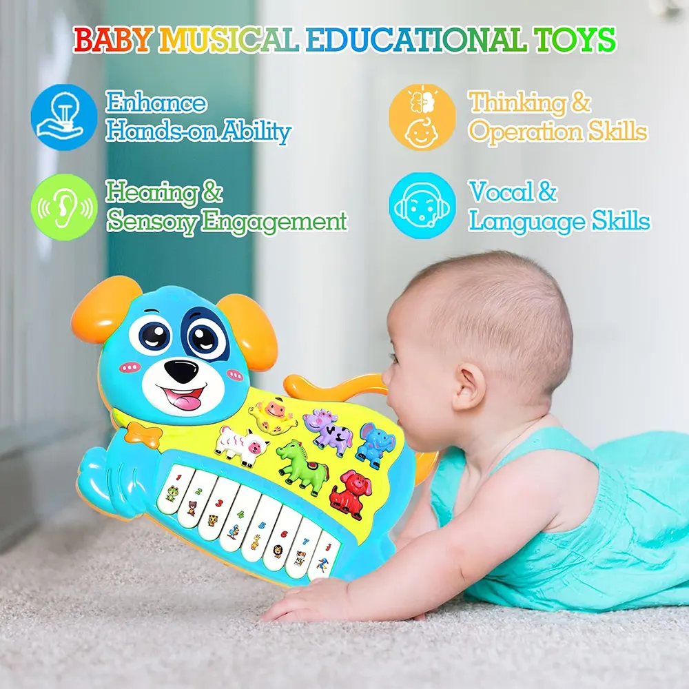 Dog Piano for Kids, with Animal Sounds, Multi-Color, 855-18A