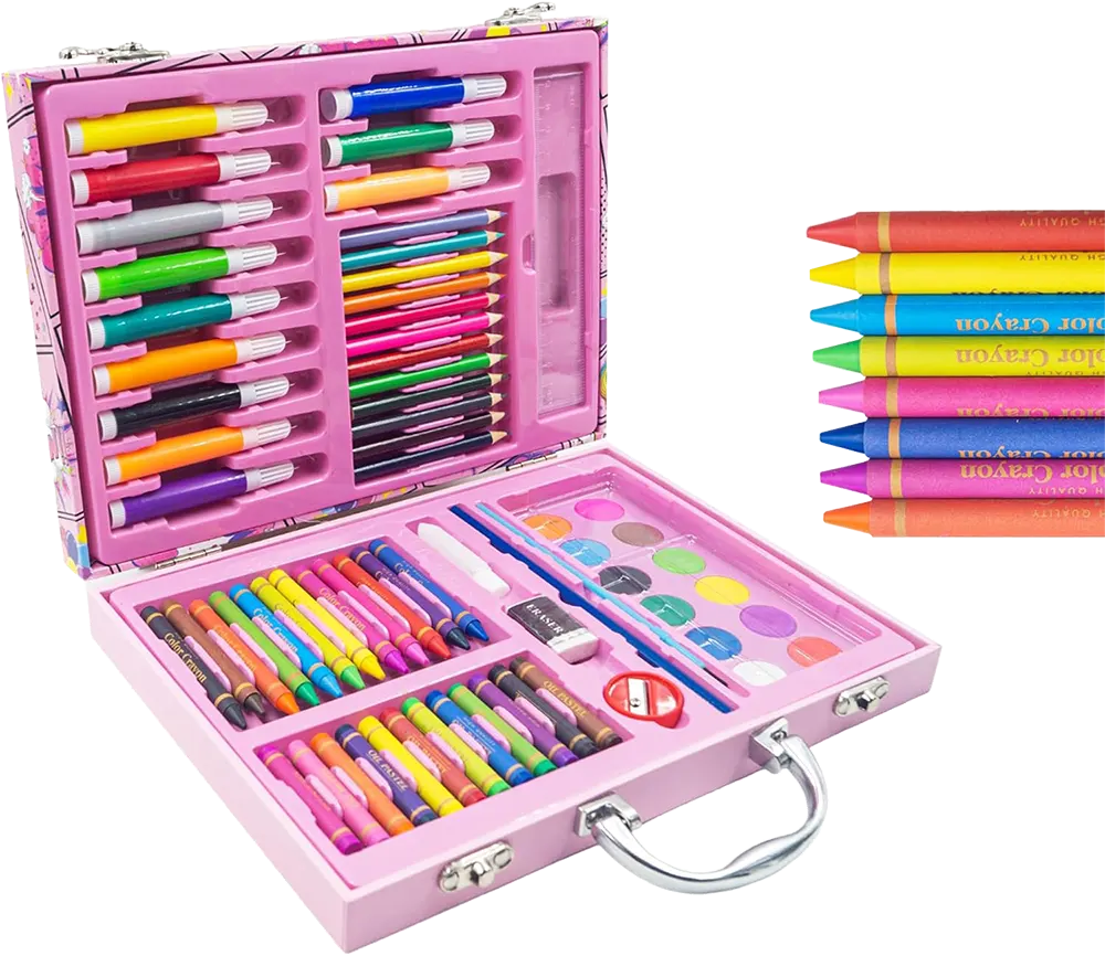 Unicorn Design Drawing and Coloring Tool Bag, 67 Pieces, Ziplock Bag, Assorted Colors