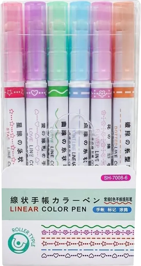 Madden Highlighter Pen Set, 6 Assorted Shapes, Assorted Colors, 7008-6