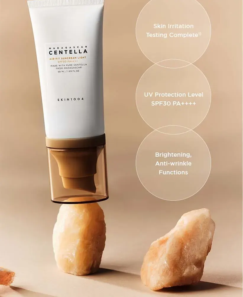 واقي شمس كريم مدغشقر سنتيلا اير فيت لايت سكين بعامل حمايه 30+ من سكين 1004، 50 مل