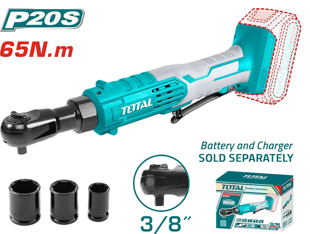 مفتاح يد سيستيم توتال تولز، بطارية 20 فولت، 65 نيوتن، 3-8 بوصة، بدون البطارية والشاحن، TDRLI2060151