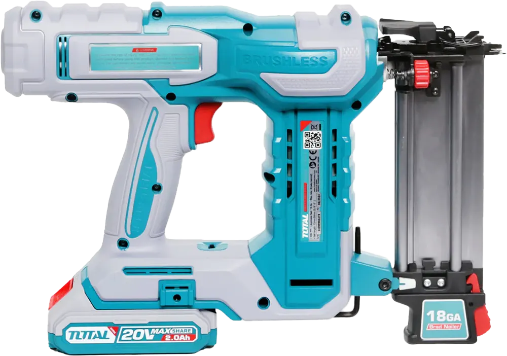Total Tools Cordless Nail Gun, 20V, 5cm Nail, 105 Nail Load Capacity, with 2Ah Battery and Charger, TCBNLI-5008