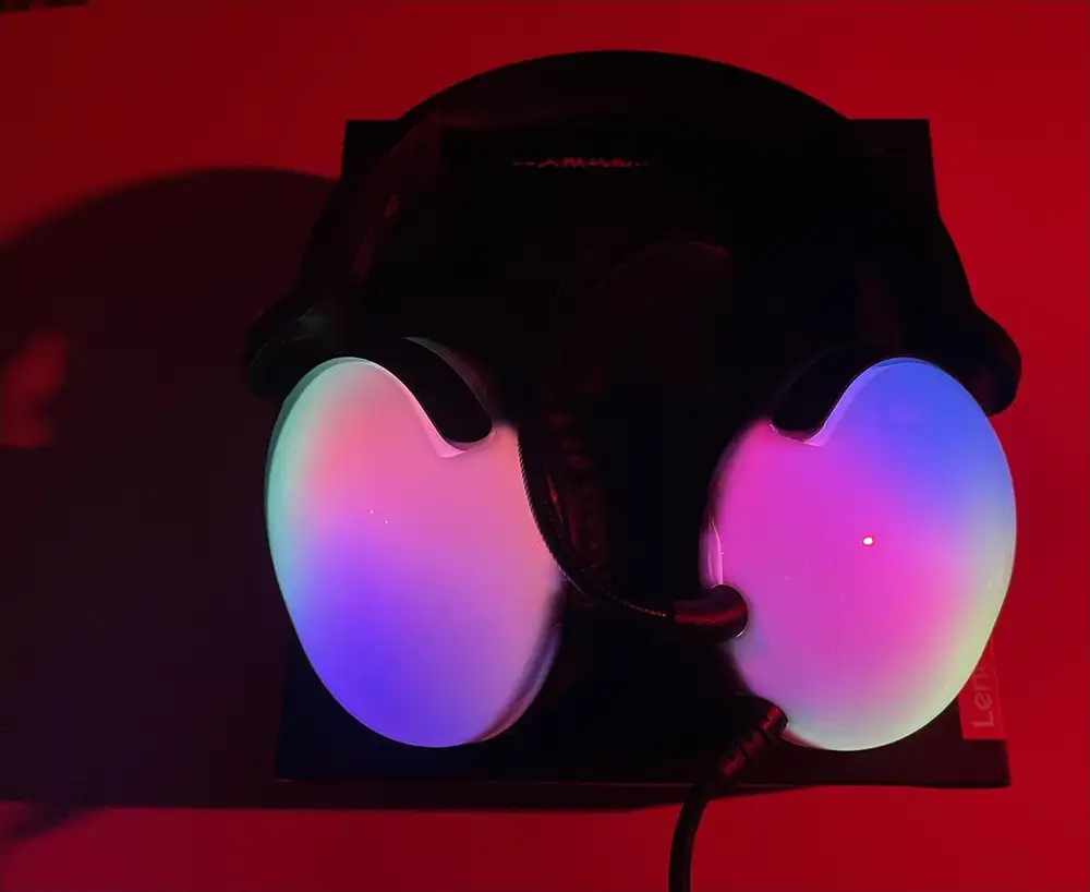 Lenovo Think Plus Wired Headphone ,RGB Colors ,3.5mm+USB Cable, Black , G86B