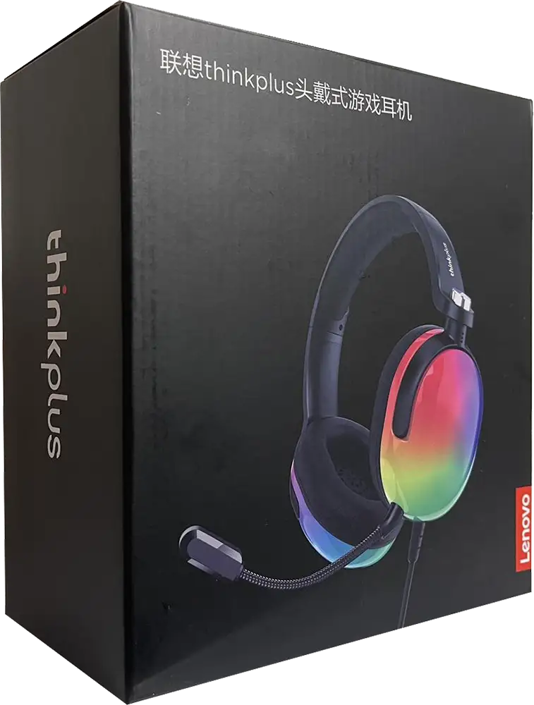 Lenovo Think Plus Wired Headphone ,RGB Colors ,3.5mm+USB Cable, Black , G86B