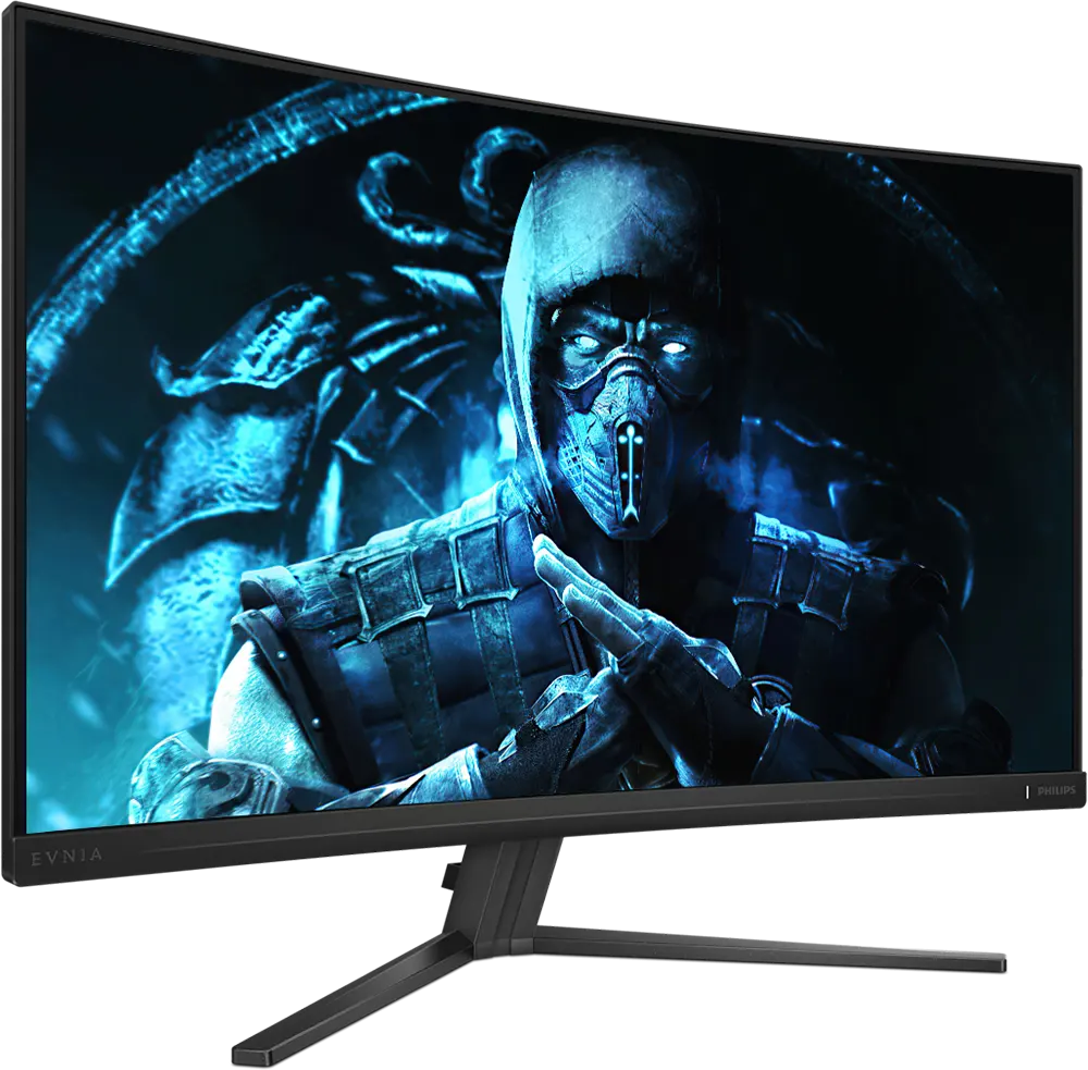 شاشة كمبيوتر فيليبس إيفنيا للألعاب منحنية، 31.5 بوصة، لوحة VA، دقة QHD، معدل تحديث 180 هرتز، أسود، 32M2C35