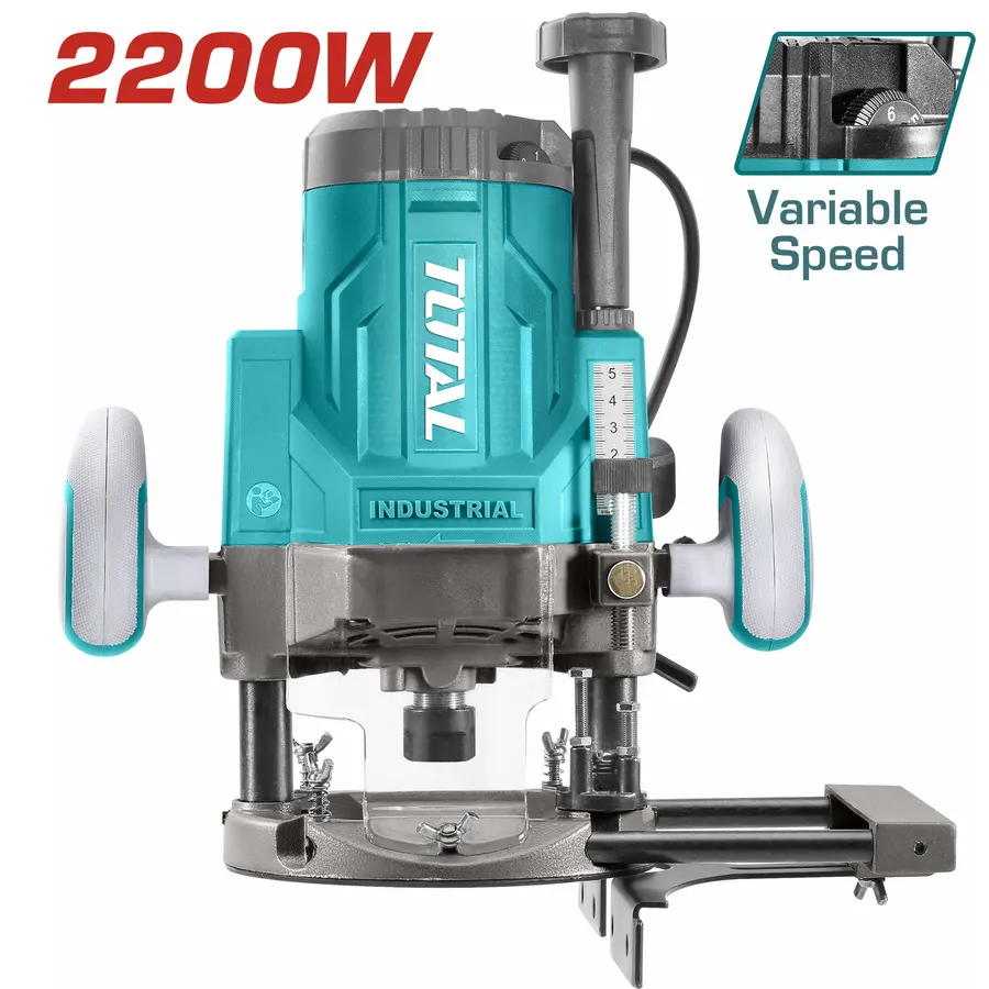Total Tools Wood Router, 2200W, 12mm, TR111226