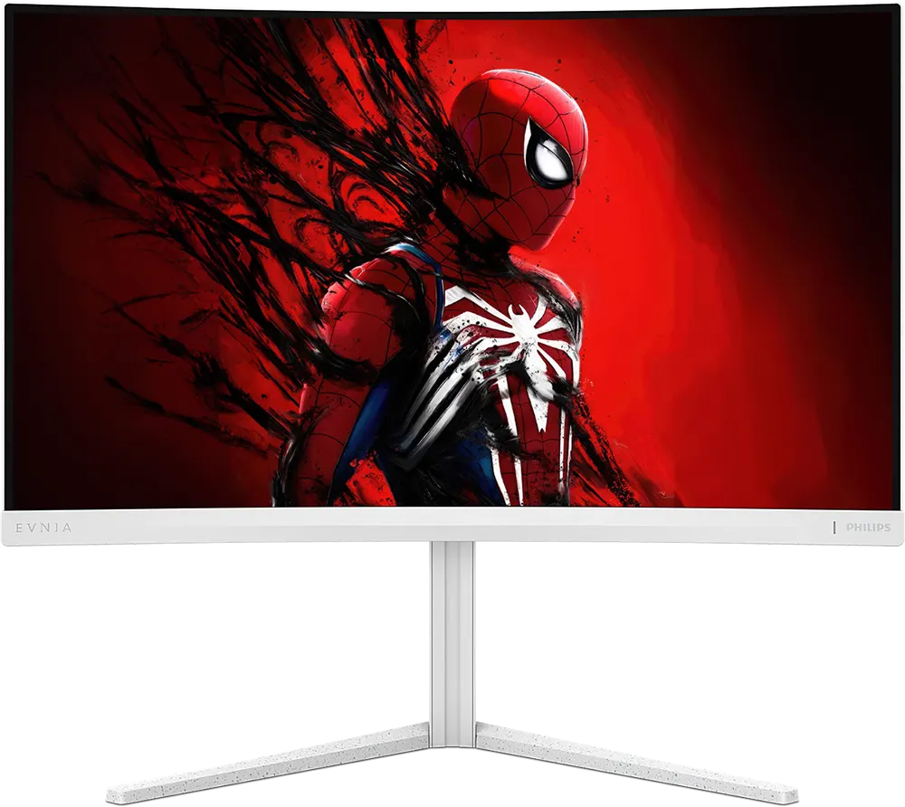 شاشة كمبيوتر فيليبس إيفنيا للألعاب منحنية، 27 بوصة، لوحة VA، دقة QHD، معدل تحديث 180 هرتز، أبيض، 27M2C5501