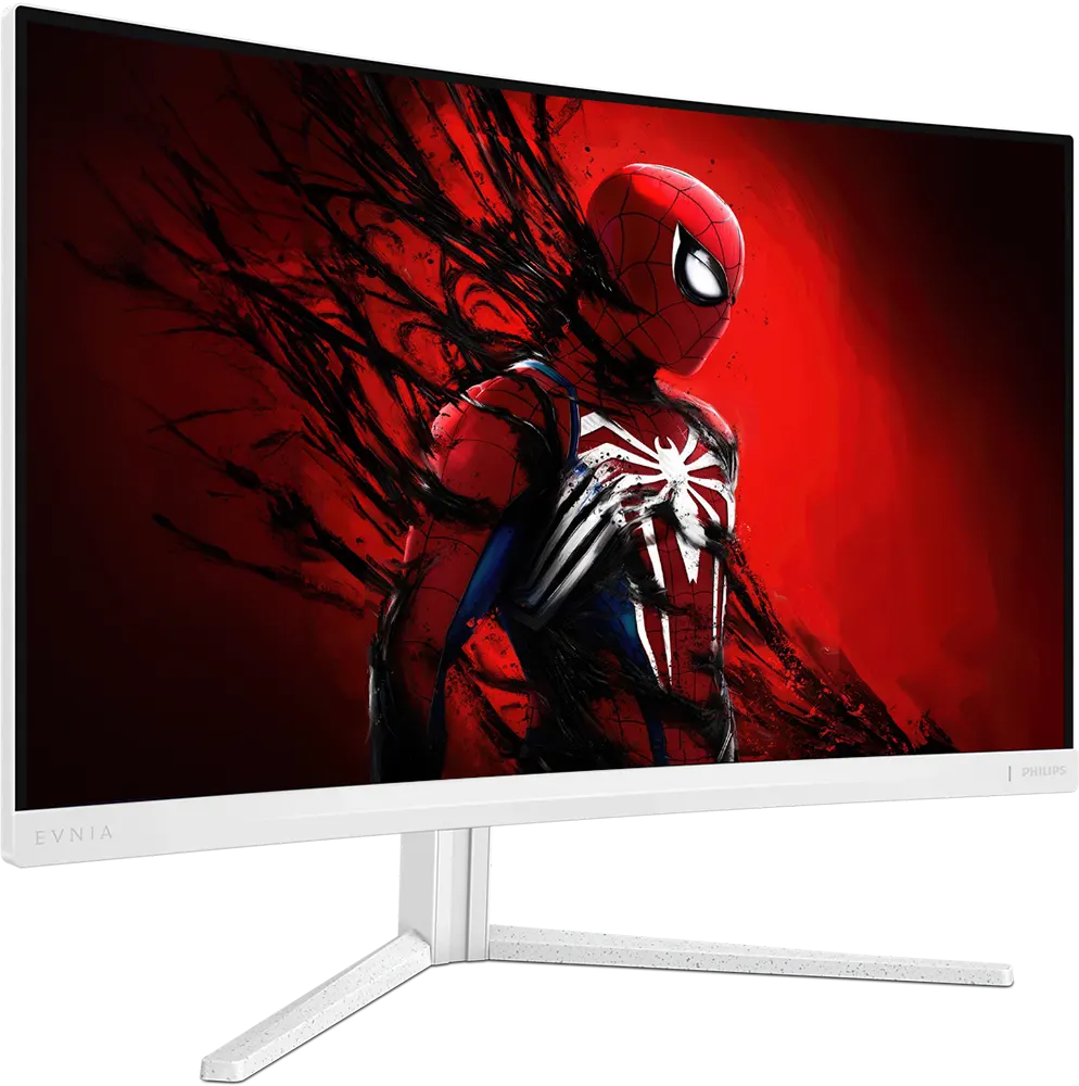 شاشة كمبيوتر فيليبس إيفنيا للألعاب منحنية، 27 بوصة، لوحة VA، دقة QHD، معدل تحديث 180 هرتز، أبيض، 27M2C5501