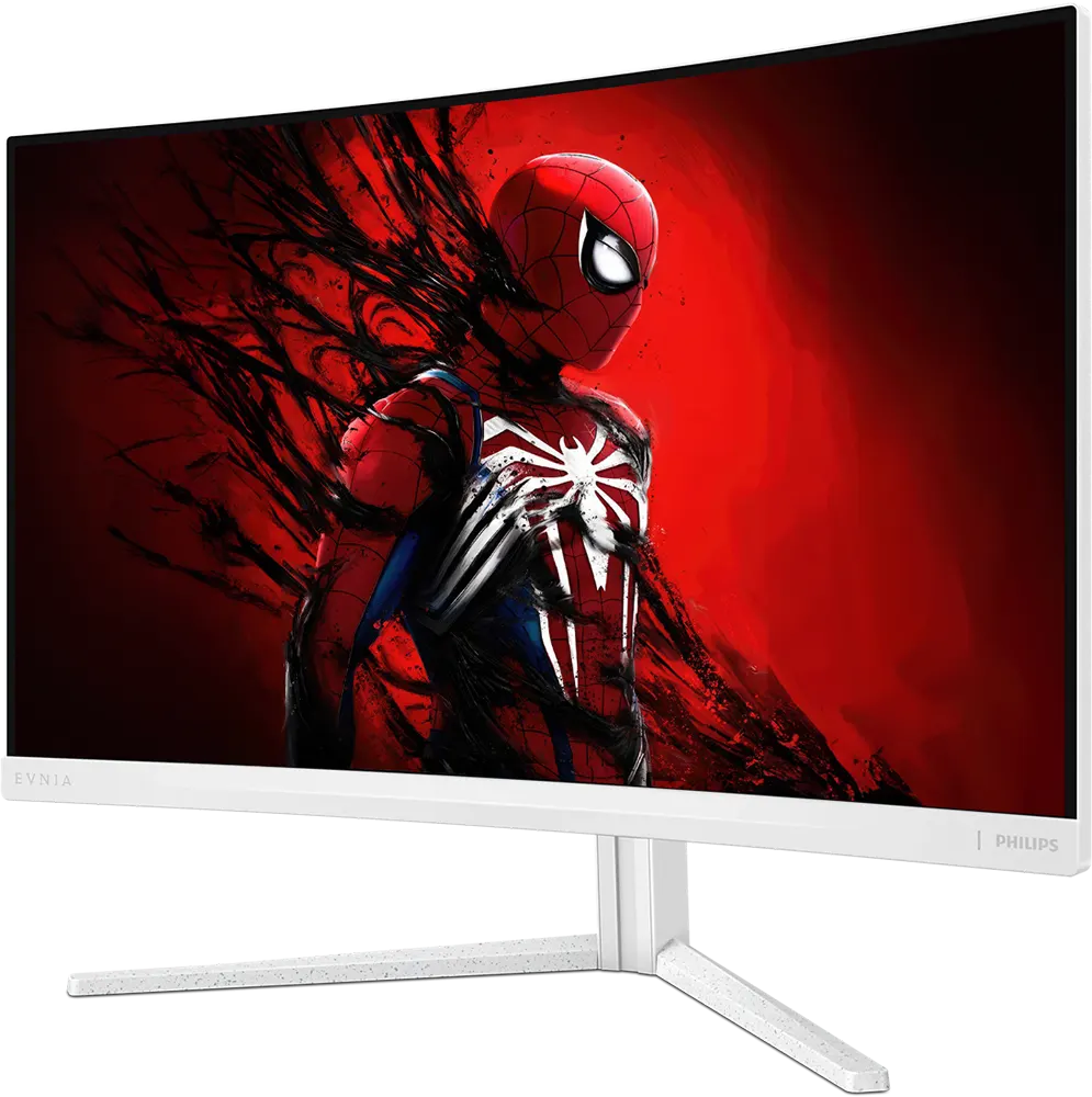 شاشة كمبيوتر فيليبس إيفنيا للألعاب منحنية، 27 بوصة، لوحة VA، دقة QHD، معدل تحديث 180 هرتز، أبيض، 27M2C5501