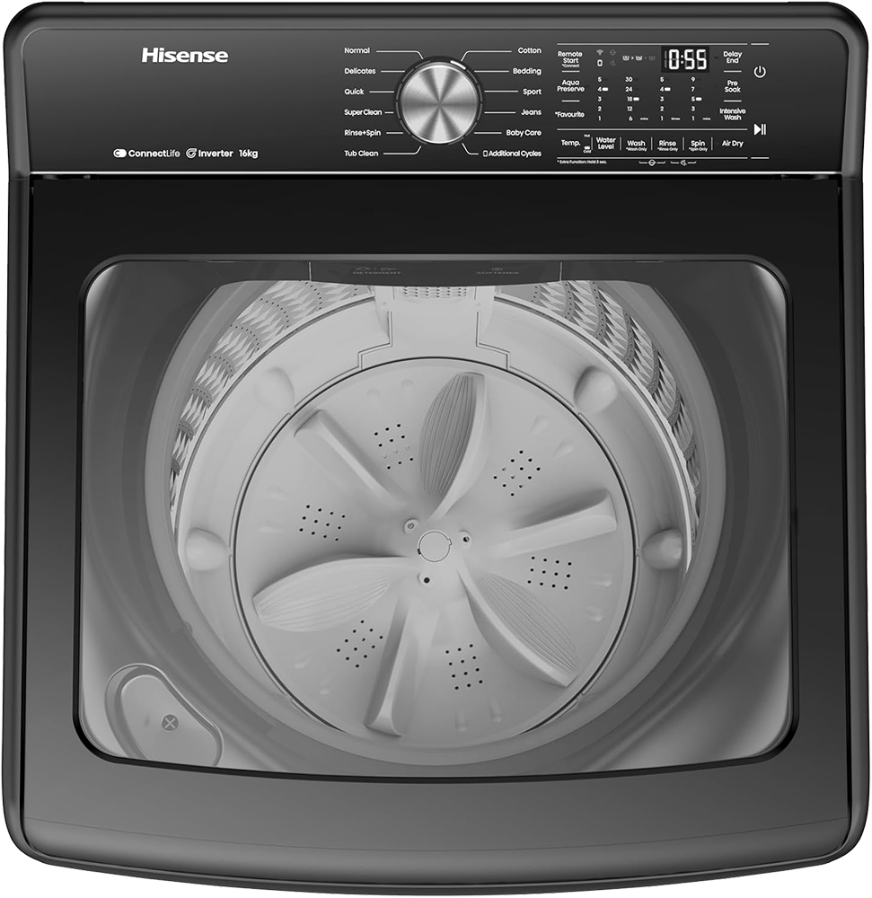 غسالة ملابس فوق اوتوماتيك هايسنس ، 20 كيلو ، 1400 لفة  ، شاشة ديجيتال ، واي فاي ، تكنولوجيا الأنفرتر ، رمادي ، WT5T2025DT ، ( بضمان راية )