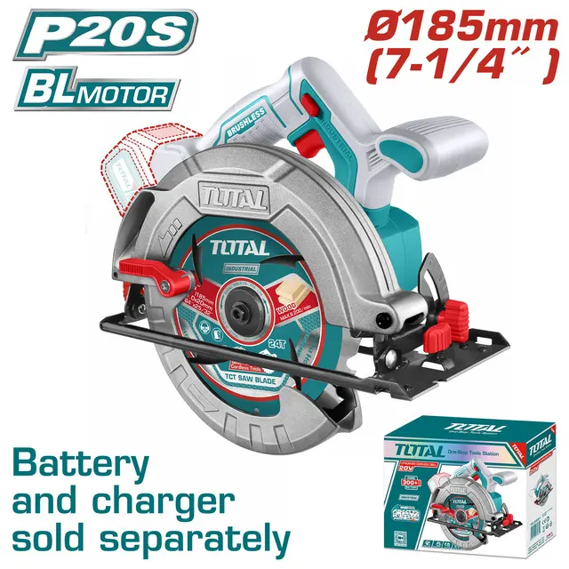 Total Tools Cordless Chainsaw, 7.25 in., 20V, 4800 RPM, without Battery and Charger, TSLI1851