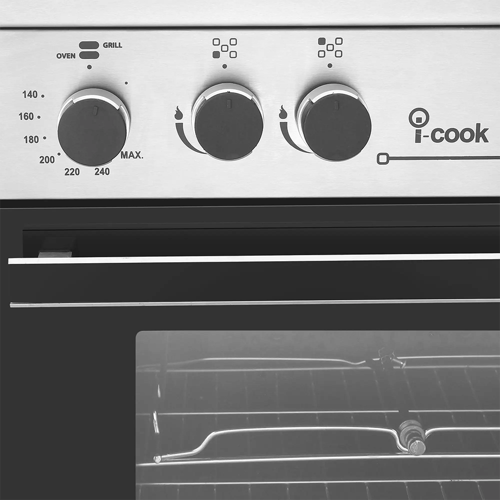 بوتاجاز يونيون اير اى كوك اوتو ، مقاس 90 سم ، 5 شعلة ، حوامل زهر ، أمان كامل ، 2 مروحة فرن ، 2 موتور شواية ، أسود * سيلفر ، C69SS-PC-511-ICPS2F-IS-2W-AL