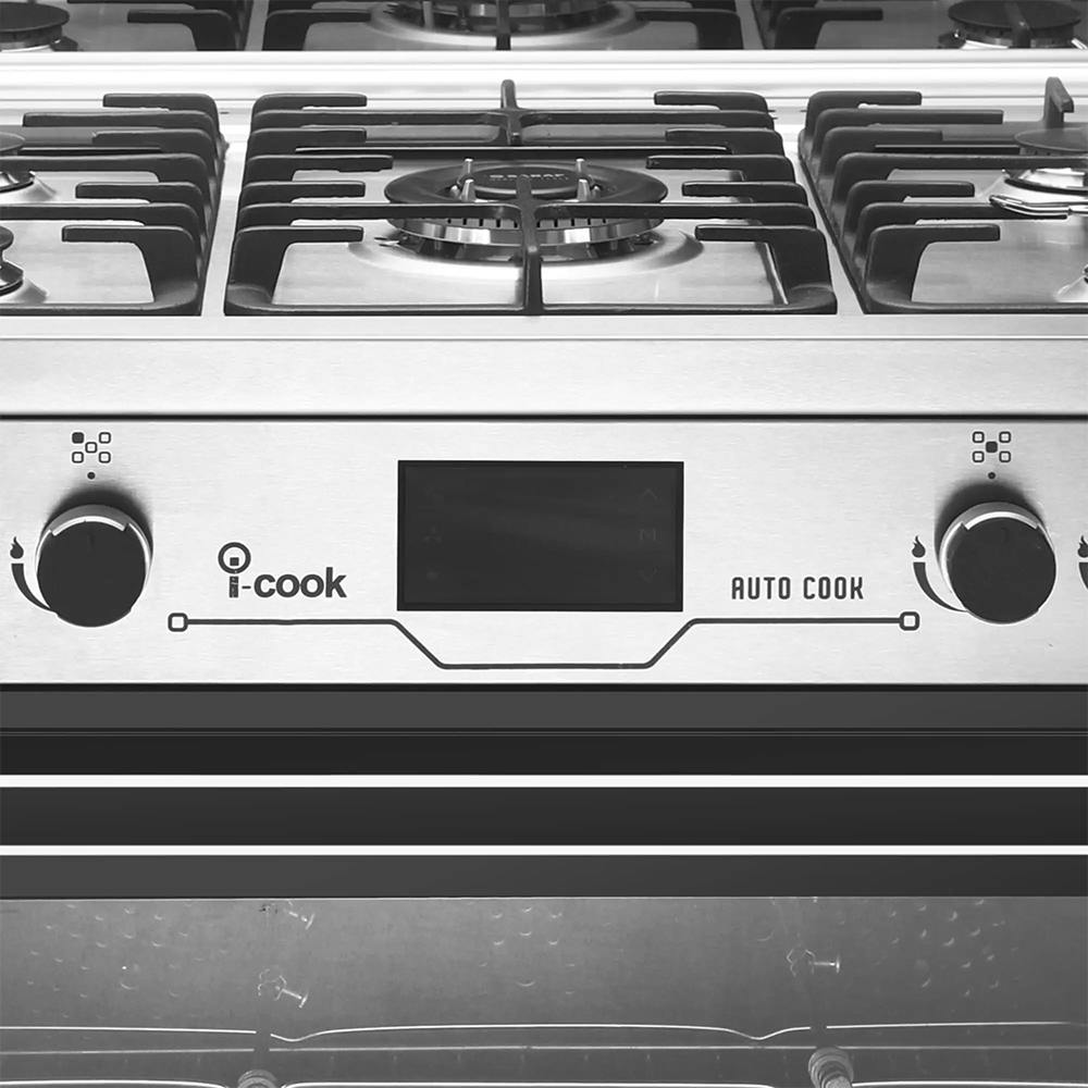 بوتاجاز يونيون اير اى كوك اوتو ، مقاس 90 سم ، 5 شعلة ، حوامل زهر ، أمان كامل ، 2 مروحة فرن ، 2 موتور شواية ، أسود * سيلفر ، C69SS-PC-511-ICPS2F-IS-2W-AL