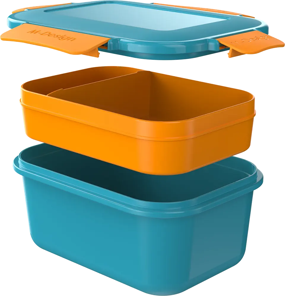 M-Design Lunch Box, 1.1 L, Clips, Turquoise, Model 75112