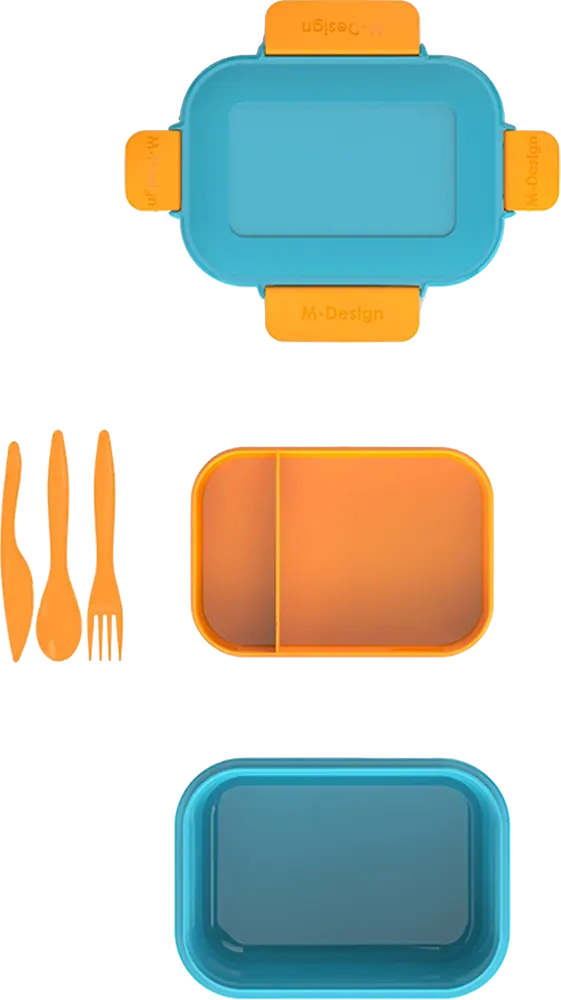 M-Design Lunch Box, 1.1 L, Clips, Turquoise, Model 75112