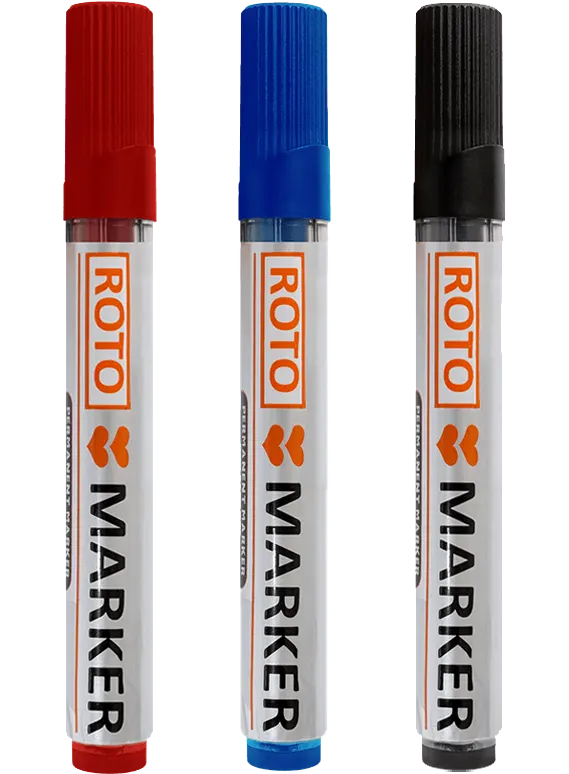 Roto Marker Whiteboard Pen, Chisel Tip, Permanent Marker, Assorted Colors