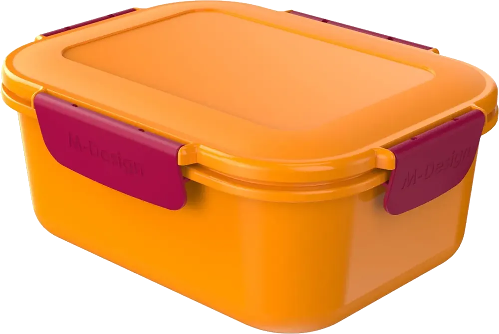 M-Design Lunch Box, 1.6 L, Clips, Orange, Model 75114