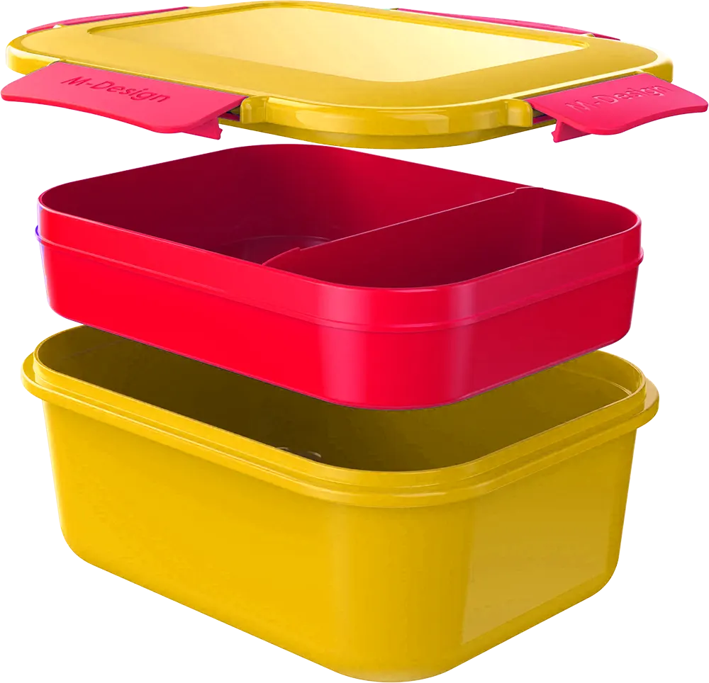 M-Design Lunch Box, 1.6 L, Clips, Orange, Model 75114
