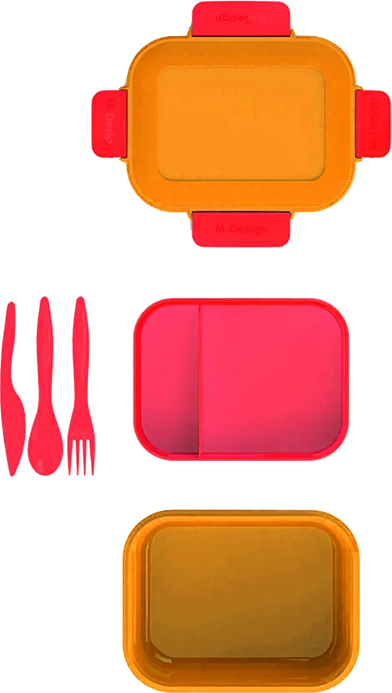 M-Design Lunch Box, 1.6 L, Clips, Orange, Model 75114