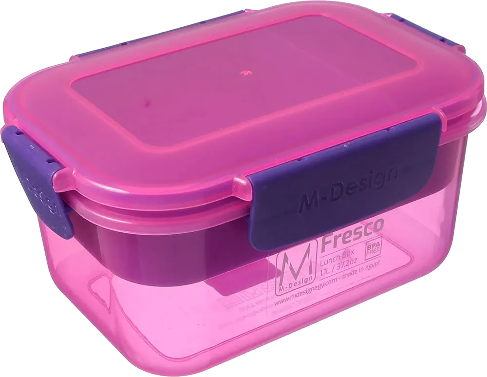 M-Design Lunch Box, 1.1 L, Clips, Fuchsia, Model 6440