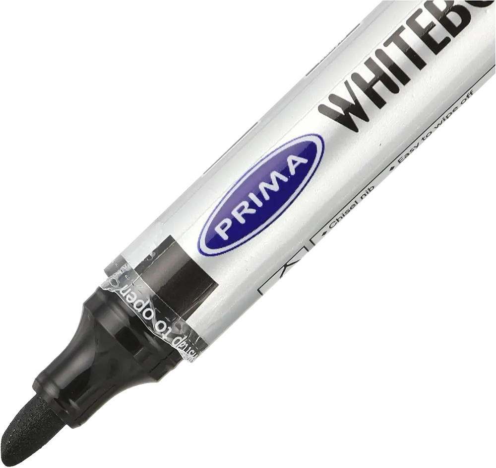 Prima Whiteboard Marker, Chisel Tip, Black