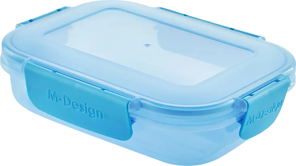 M-Design Lunch Box, 600ml, Clip, Blue