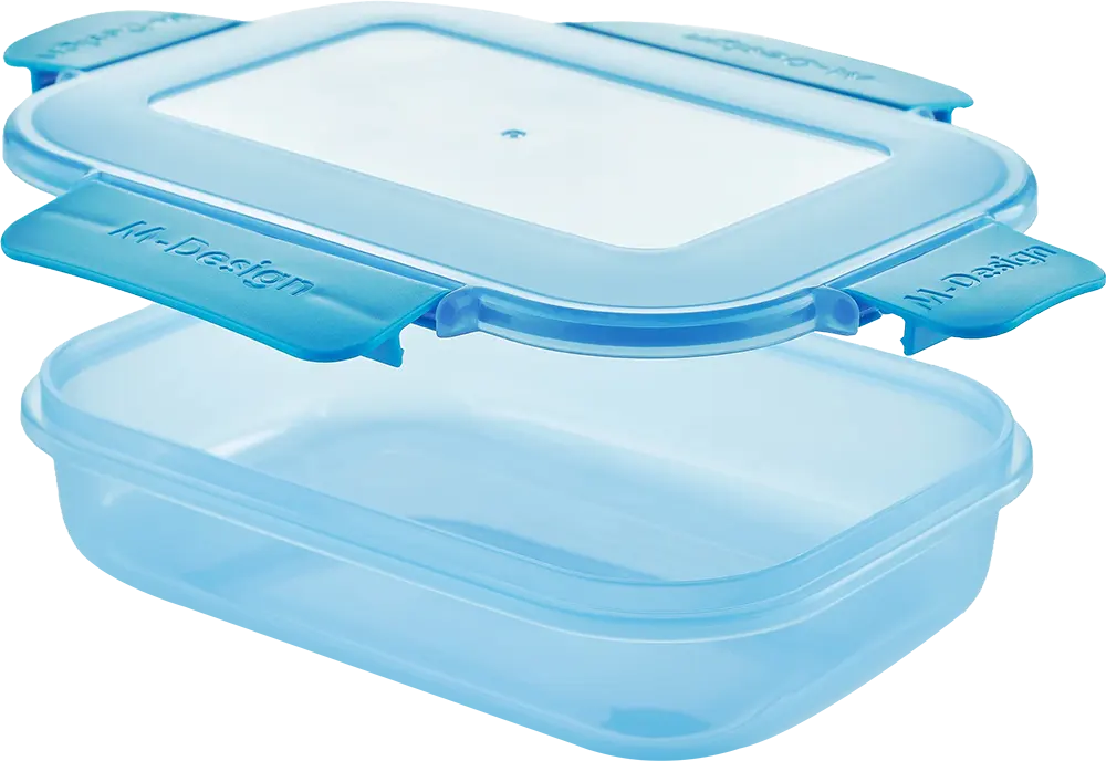 M-Design Lunch Box, 600ml, Clip, Blue