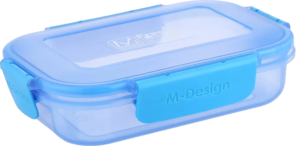 M-Design Lunch Box, 600ml, Clip, Blue