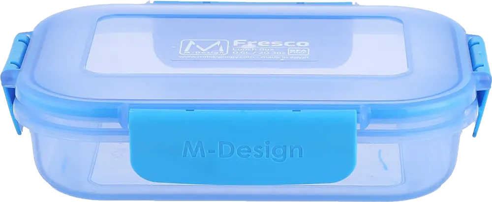M-Design Lunch Box, 600ml, Clip, Blue