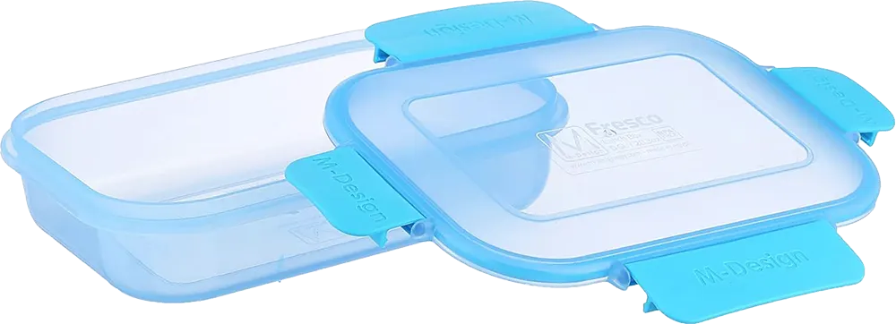M-Design Lunch Box, 600ml, Clip, Blue