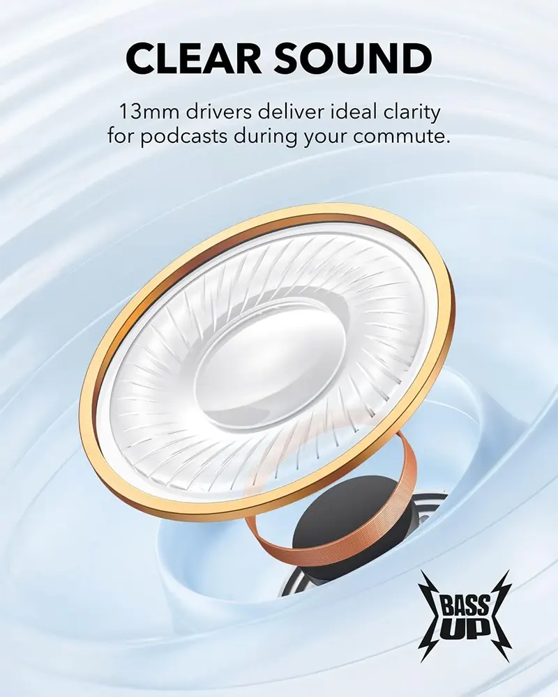 Anker Soundcore K20i Earbuds, Bluetooth 5.3, Noise Cancelling, IPX5 Water Resistant, White, A3994H21