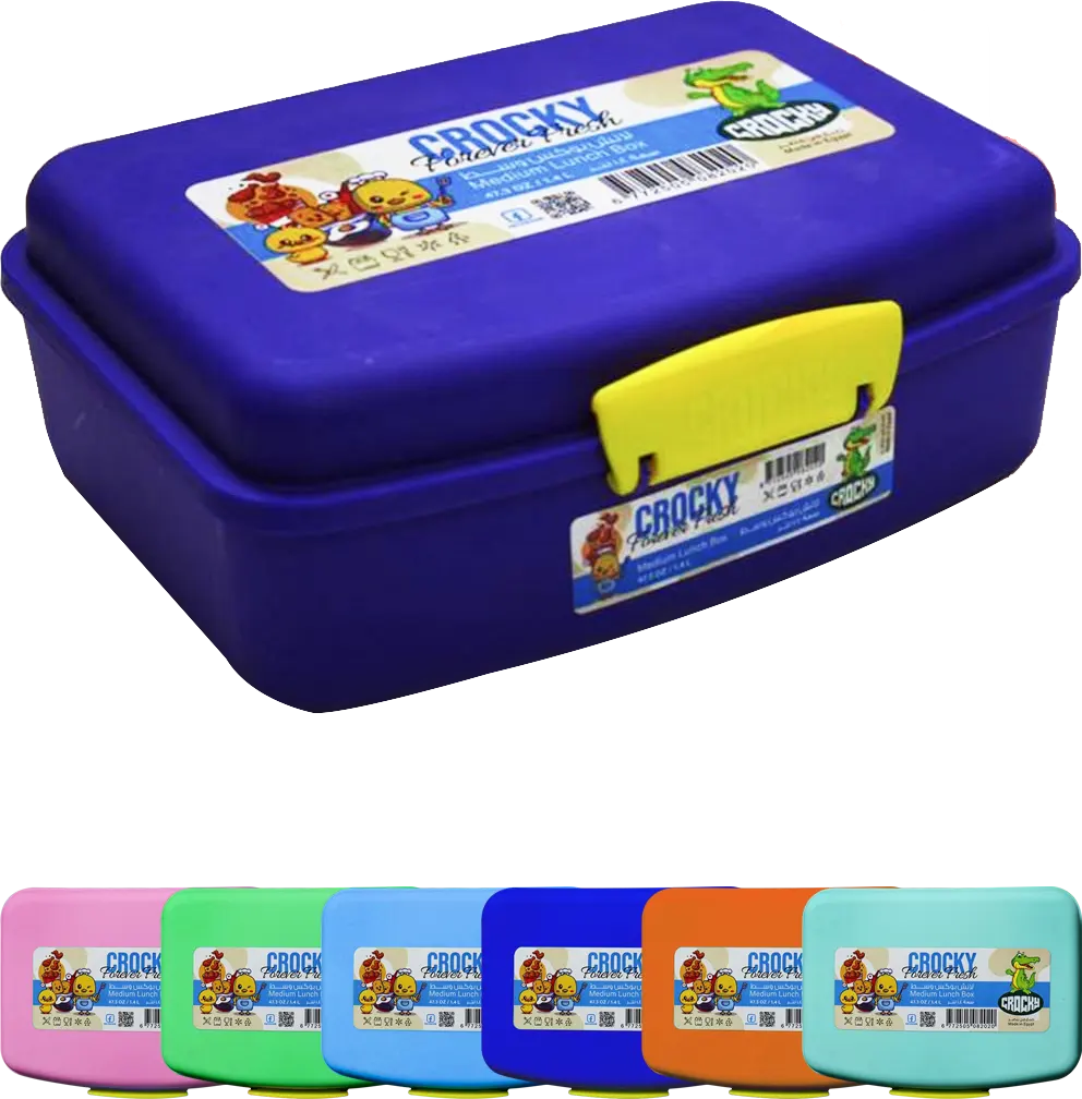 Crocky Lunch Box Plastic 1.4L, Airtight, Multicolor
