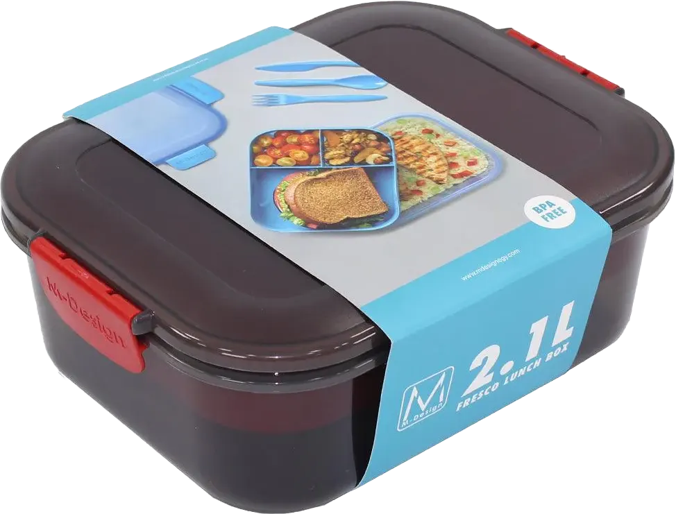 لانش بوكس ام ديزاين، 2.1 لتر، كلبس، أسود، موديل 6447