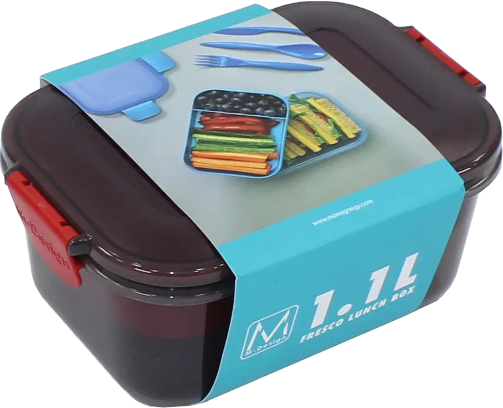 M-Design Lunch Box, 1.1 L, Clips, black, Model 6441