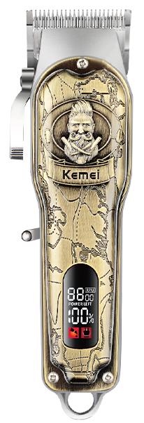 Kemei Cordless Hair Clipper for Men, LED Display, USB Charging, Rechargeable, Gold, KM-2380