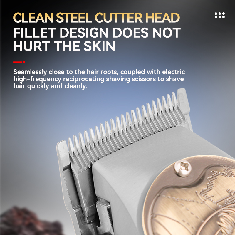 Kemei Cordless Hair Clipper for Men, LED Display, USB Charging, Rechargeable, Gold, KM-2380