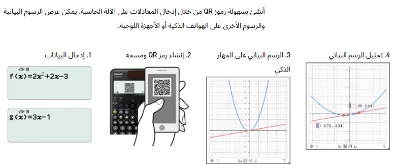 الة حاسبة علمية قياسية كاسيو، شاشة عالية الدقة 4 تدرجات، اكثر من 540 وظيفة، انشاء QR  CODE، تعمل بالطاقة الشمسية، أسود، FX.991CW