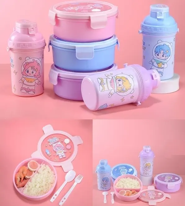 Tutu Family Lunch Box with Water Bottle, Multicolor, Model 529