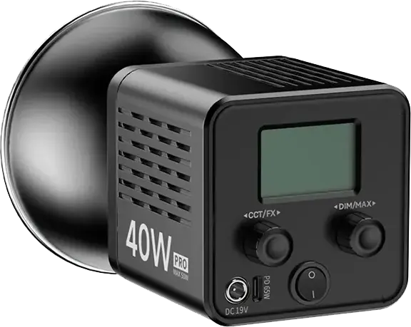 ULANZI LED Video Light, 40W Pro, 6500k, Bi-Color Lighting, Type-C Charging Port, Black, L023