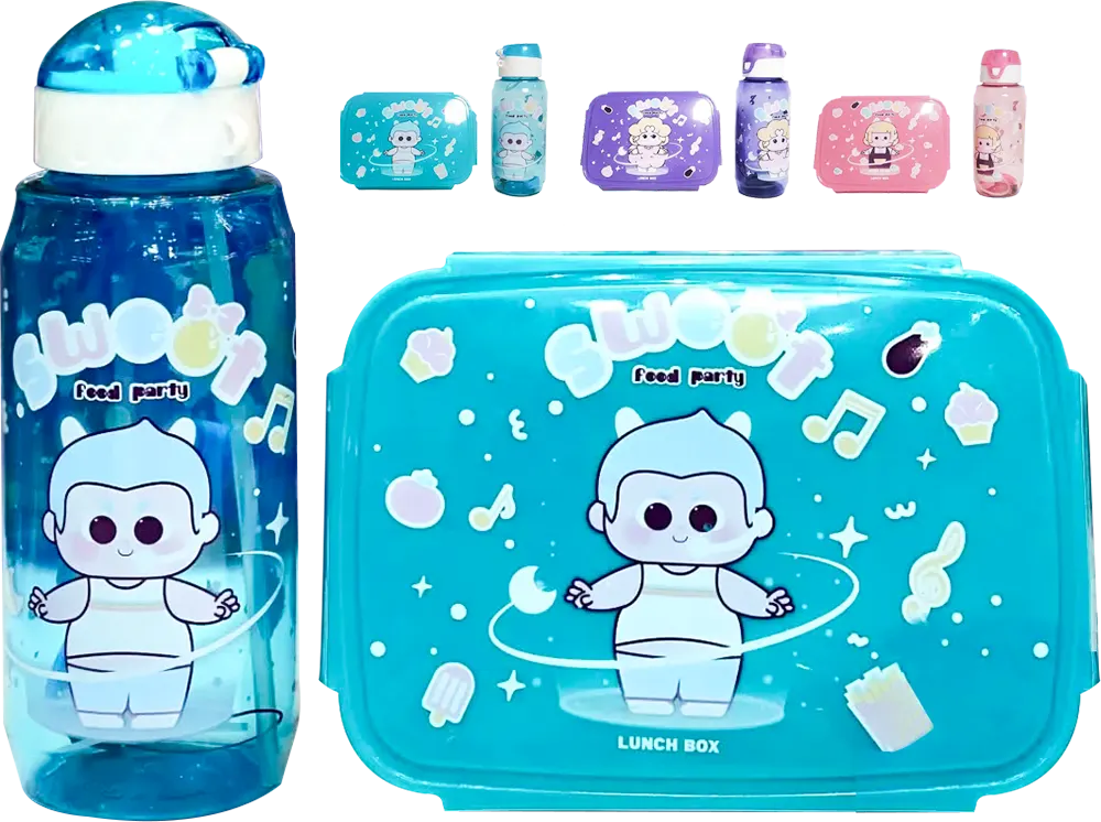 Lunch Box Food Party with Water Bottle, Multicolor, Model 892
