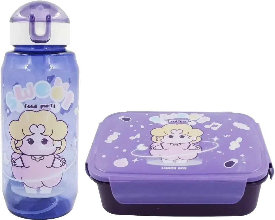 Lunch Box Food Party with Water Bottle, Multicolor, Model 892