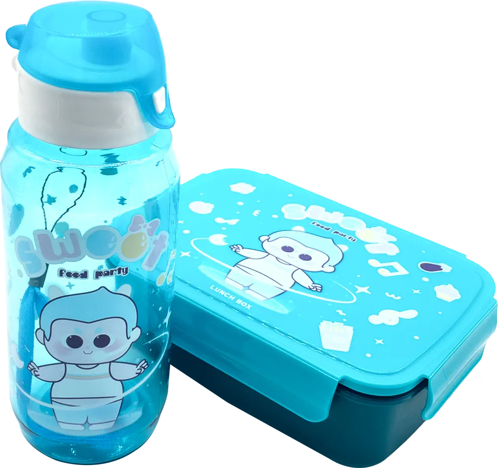 Lunch Box Food Party with Water Bottle, Multicolor, Model 892