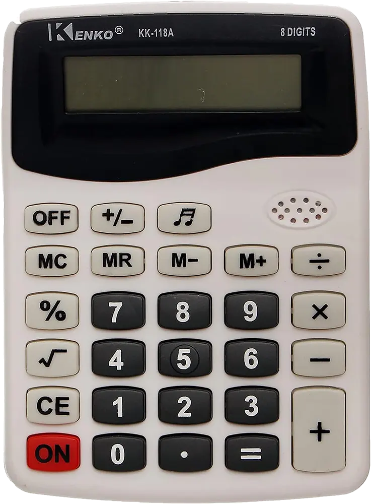 Kenko Desktop Calculator, 8 Digit, Voice Function, White, KK-118A