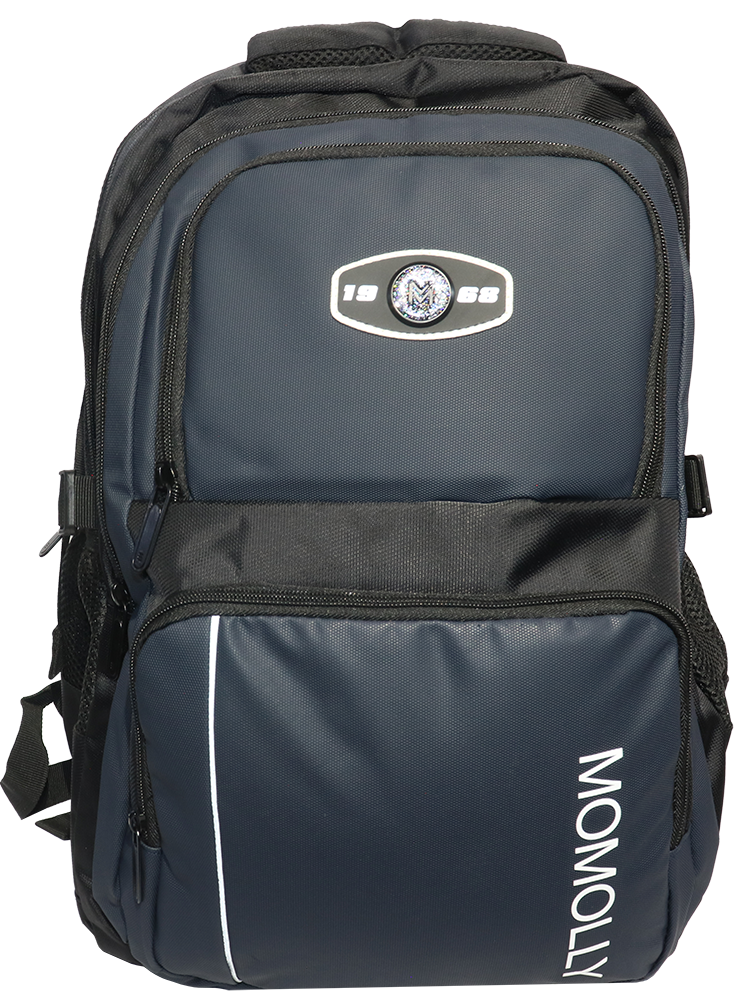 Momolly Bimo School Backpack, Water Resistant, Plain - Navy