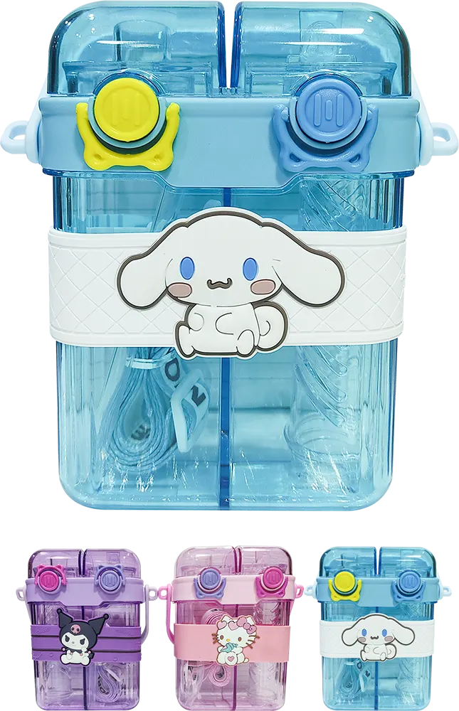 زمزمية ثنائية بشخصيات ديزنى، الوان شفافة متعددة، موديل 007-1