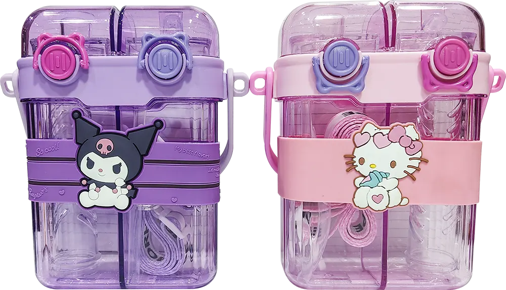 زمزمية ثنائية بشخصيات ديزنى، الوان شفافة متعددة، موديل 007-1