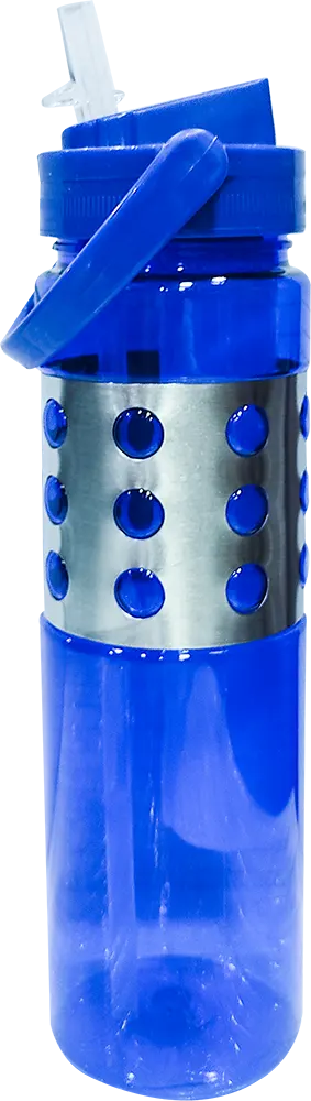 زجاجة مياه رياضية 700 مللى، انبوب ثلج داخلي، شاليمو مدمج، بلاستيك * استانلس ستيل، متعددة الألوان، موديل 42-142
