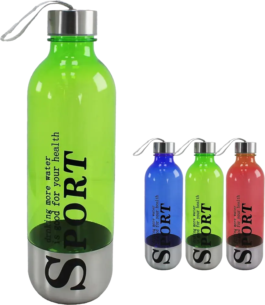 Sport Water Bottle 800ml, Plastic * Stainless Steel, Multicolor, Model 42-138