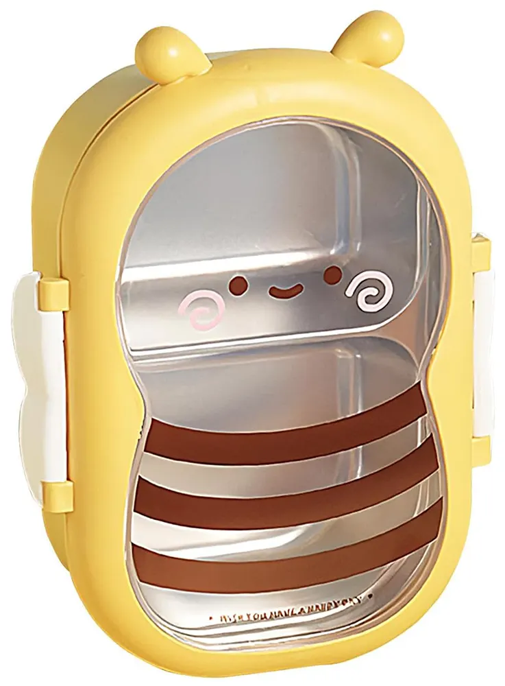 Bee Shaped Lunch Box, Yellow And Brown, 6584