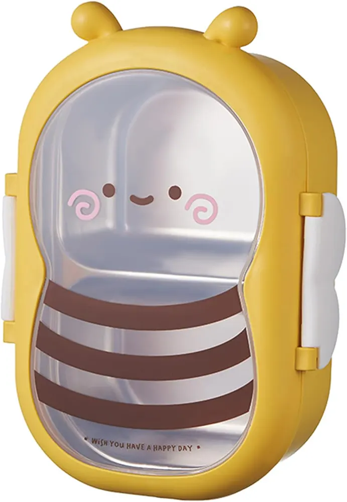 Bee Shaped Lunch Box, Yellow And Brown, 6584
